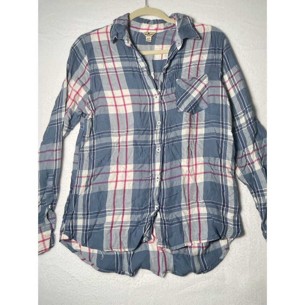 Woolrich Shirt Womens Medium Long Sleeve Button Up Collar Outdoors M Flawed